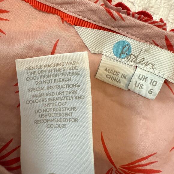 Boden 6 Laurie ruffle trim tassel tie front lightweight blouse TS 2638 - Picture 6 of 10